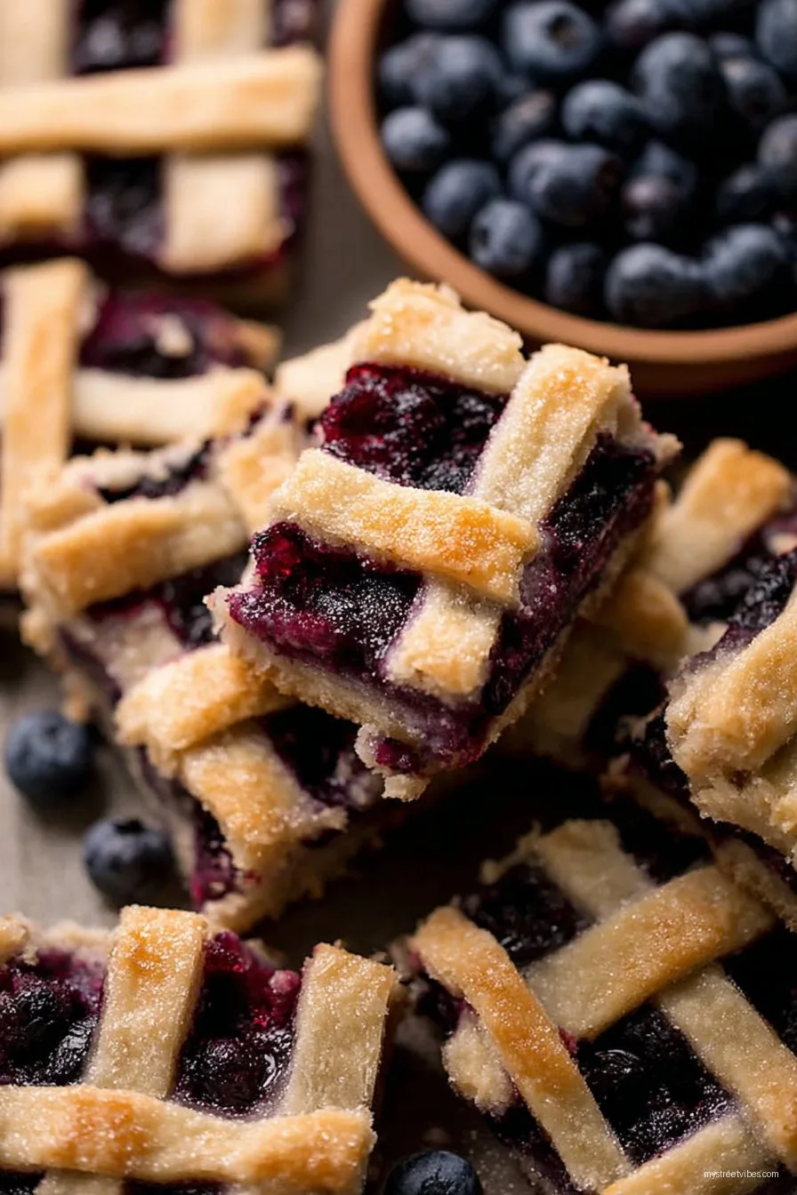 Blueberry Pie Bars with Lattice Crust