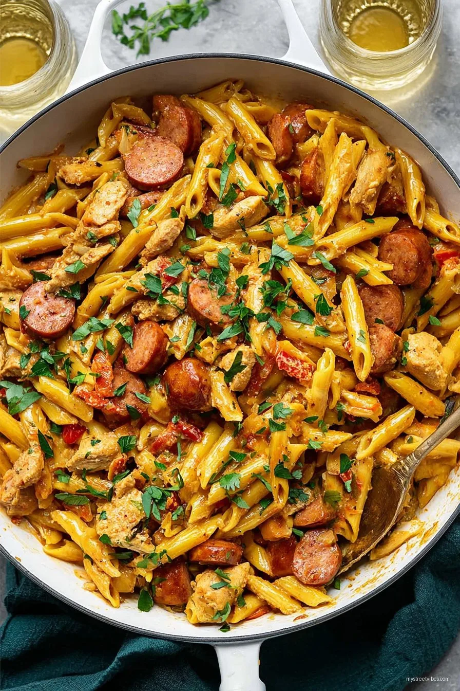 Creamy Cajun Chicken and Sausage Pasta