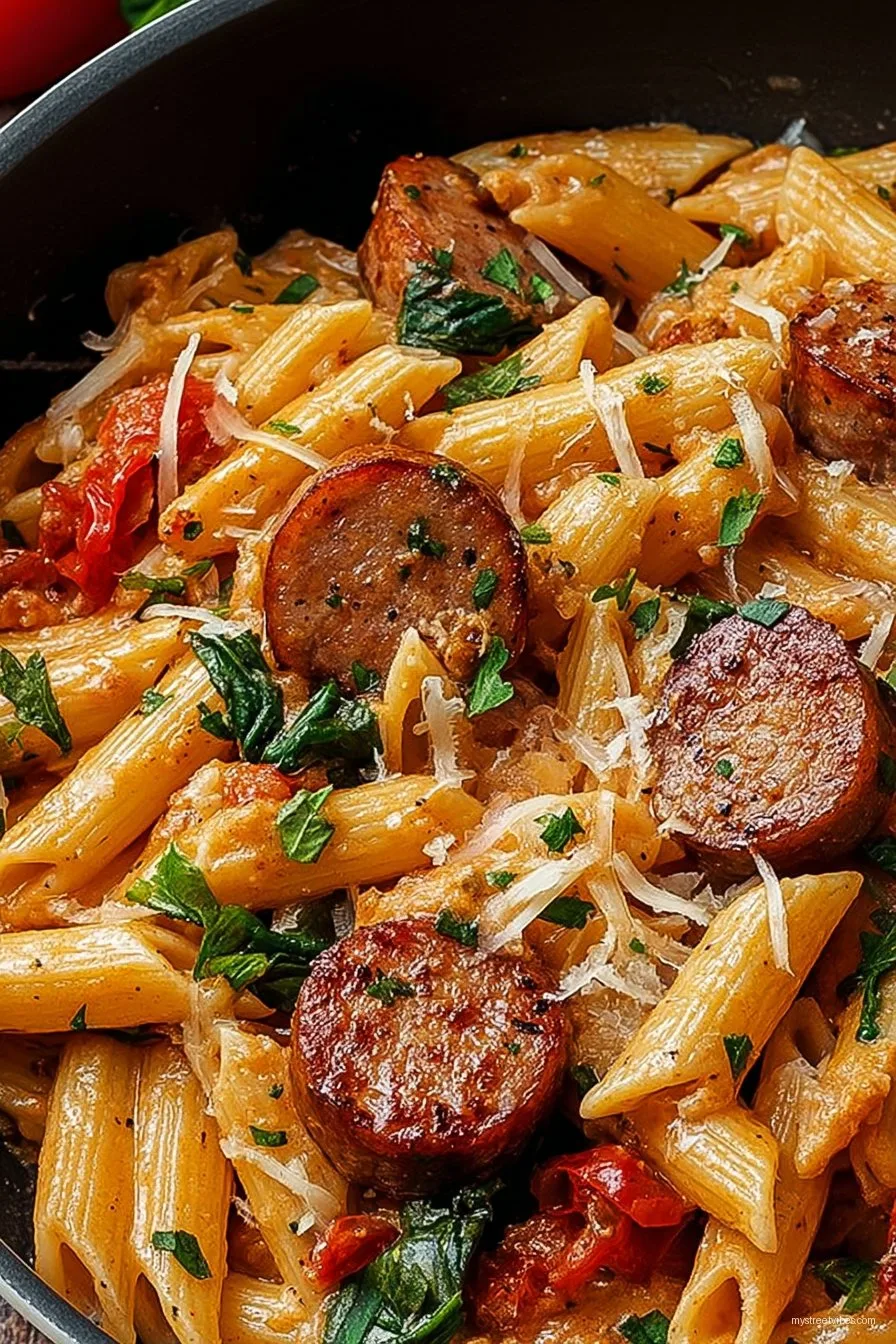 Creamy Cajun Sausage Pasta (One Pot)