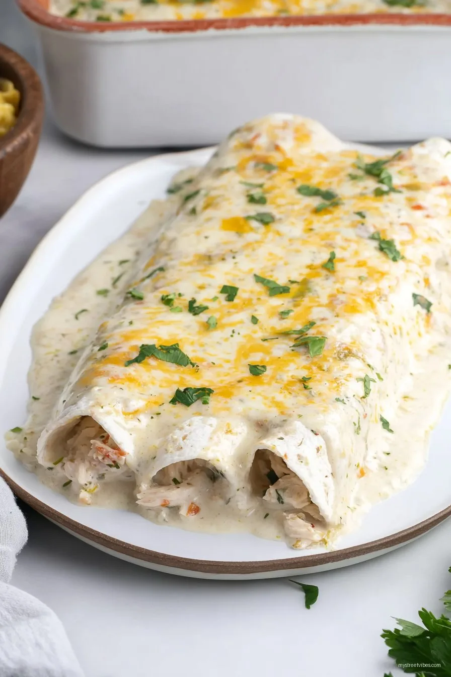 Creamy White Chicken Enchiladas