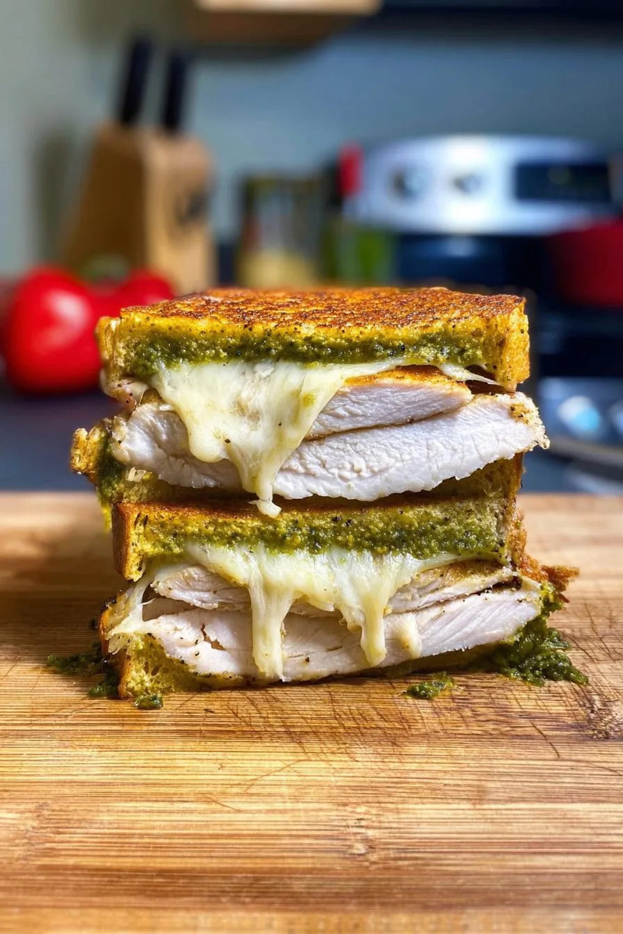 Crispy Grilled Chicken Grilled Cheese Sandwich