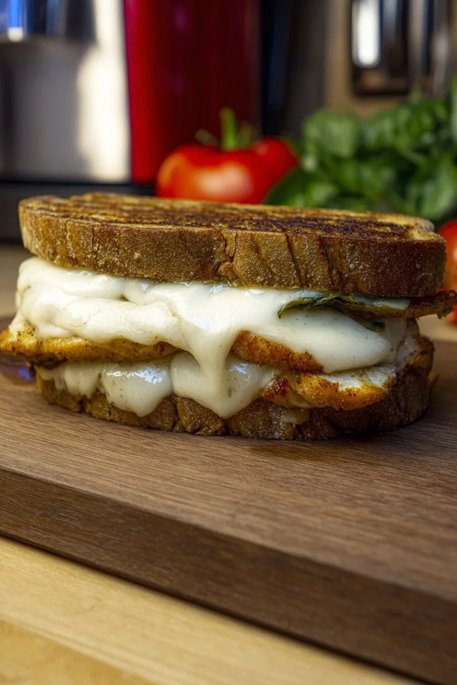 Crispy Grilled Chicken Grilled Cheese Sandwich