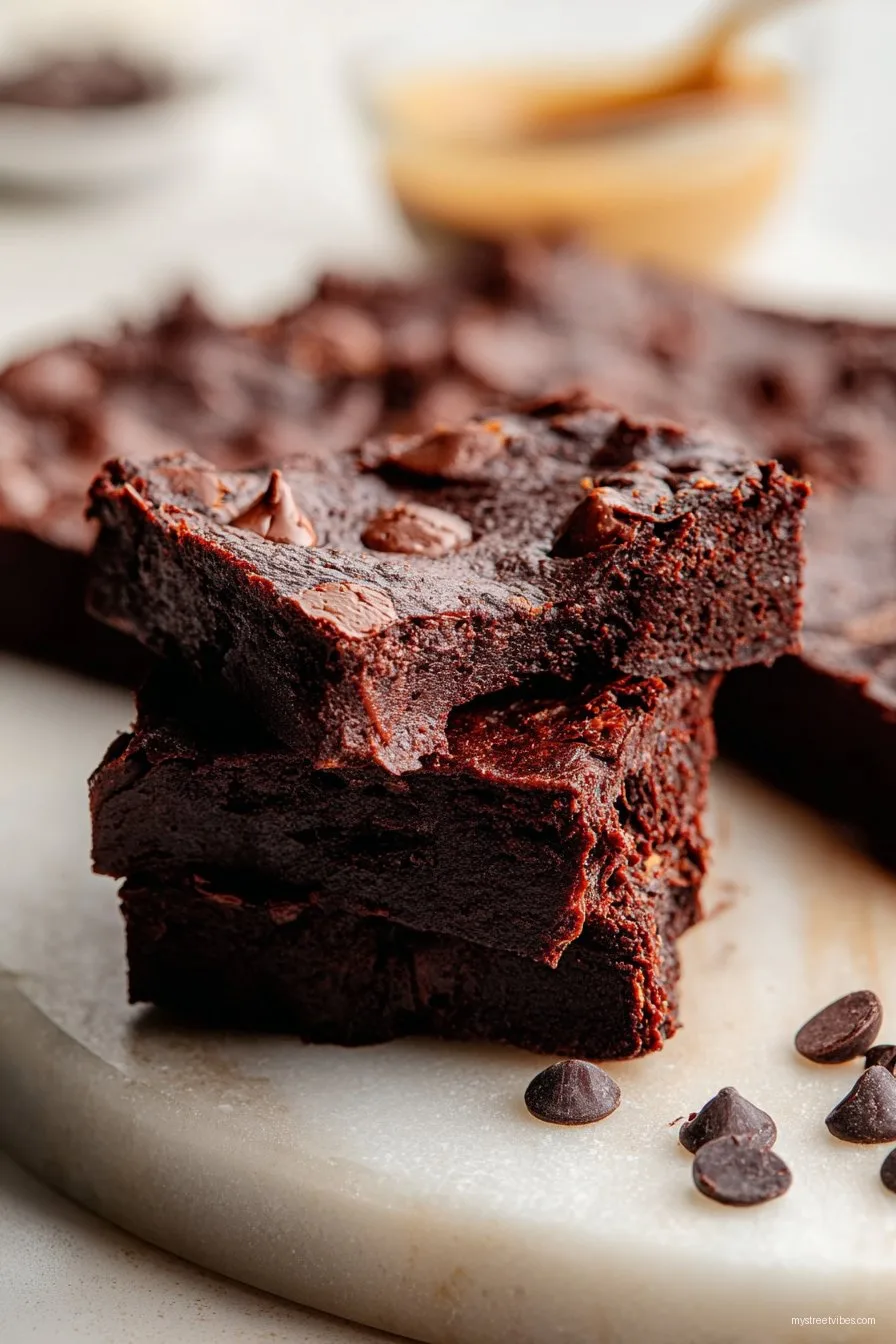 Fudgy Peanut Butter Sweet Potato Brownies