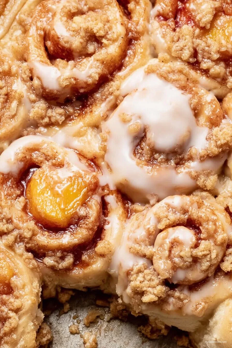 Homemade Peach Cobbler Cinnamon Rolls