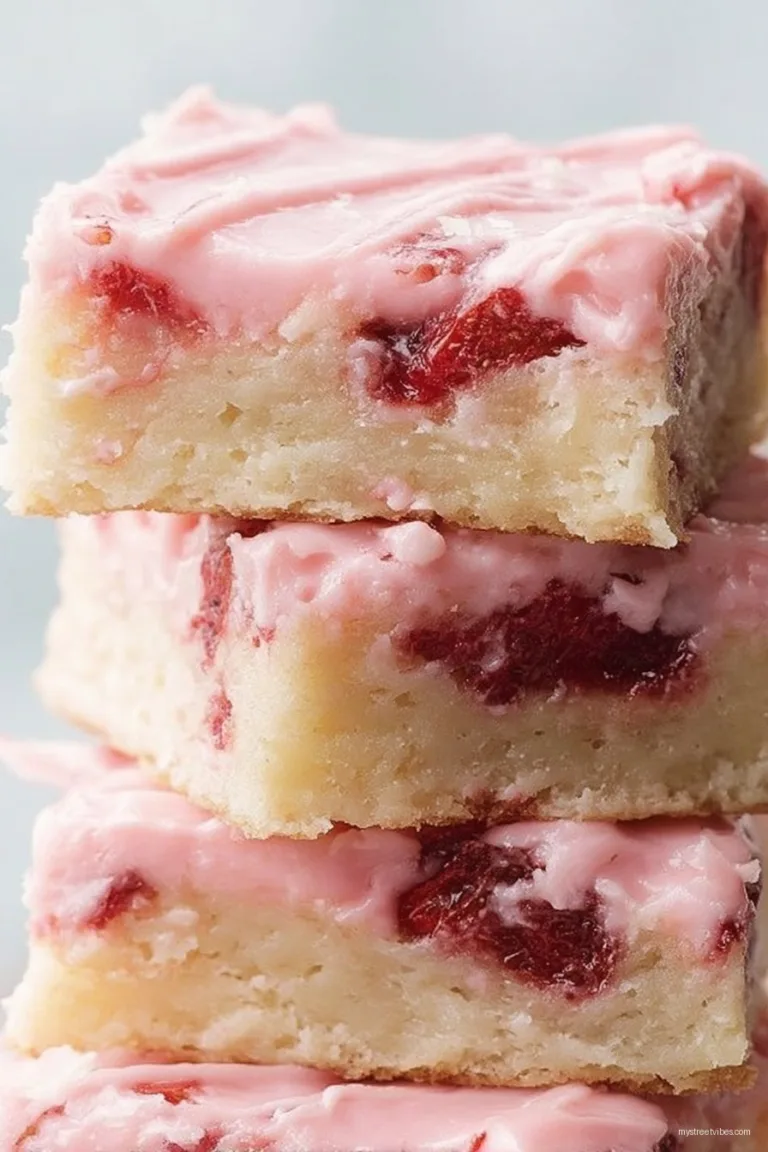 Strawberry Brownies Recipe With Creamy Frosting