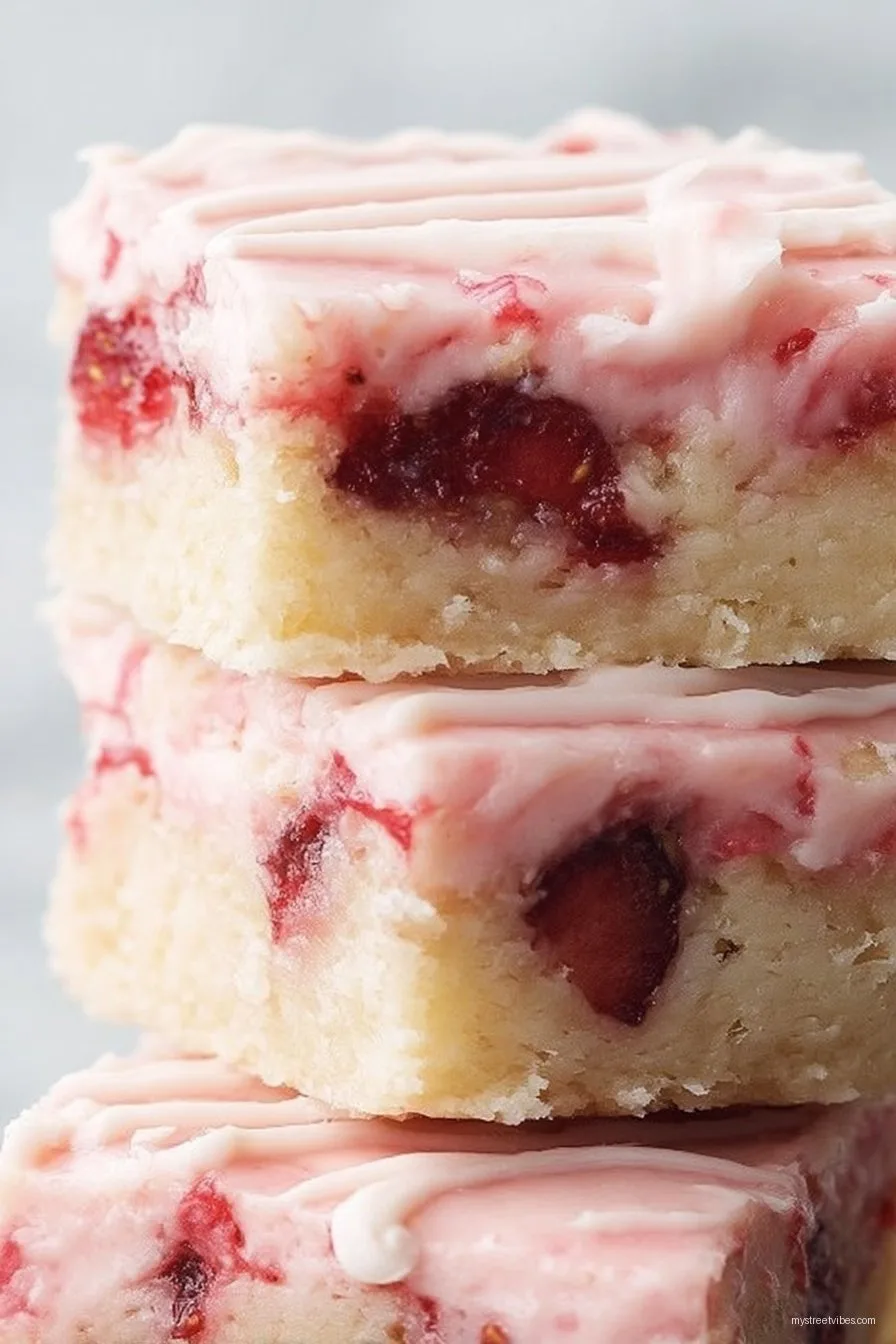 Strawberry Brownies Recipe With Creamy Frosting