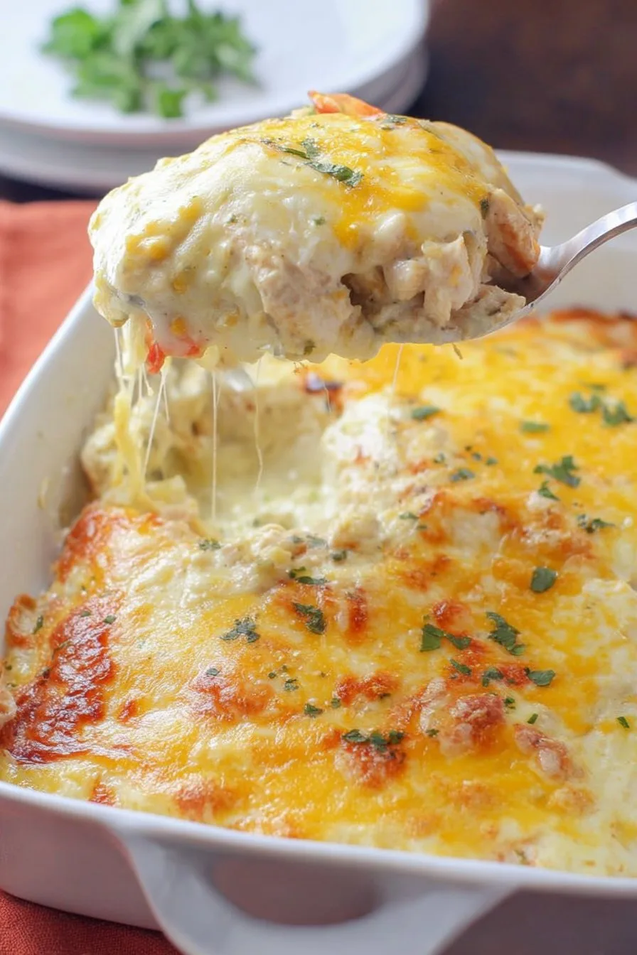 White Chicken Enchilada Casserole