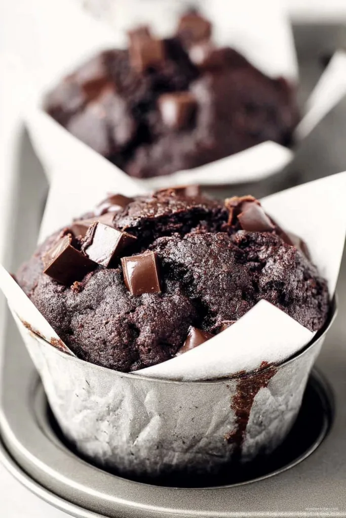 Bakery-Style Double Chocolate Chip Muffins Recipe