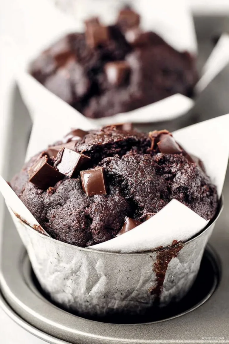 Bakery-Style Double Chocolate Chip Muffins Recipe