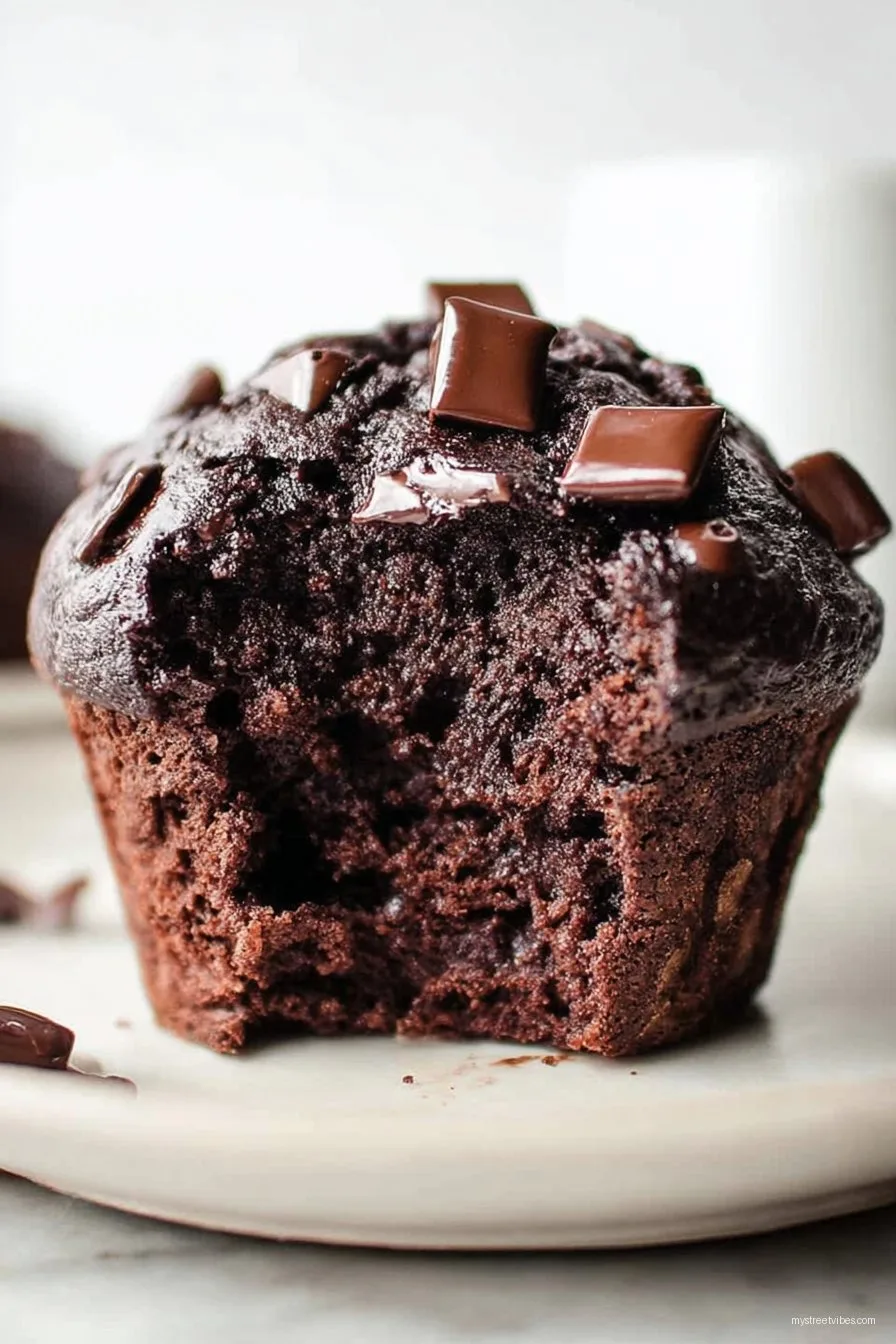 Bakery-Style Double Chocolate Chip Muffins Recipe