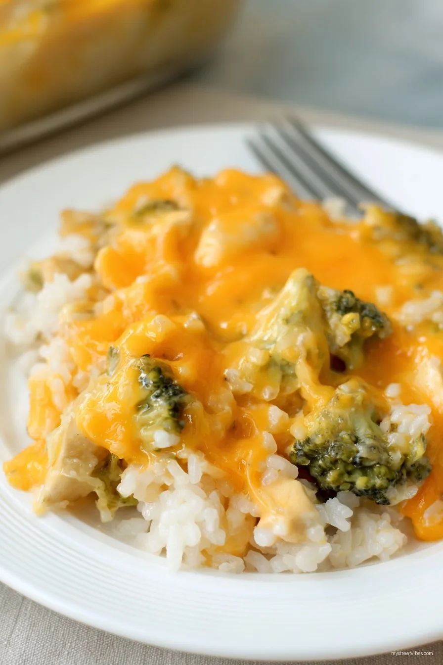 Cheesy Chicken Broccoli Rice Casserole