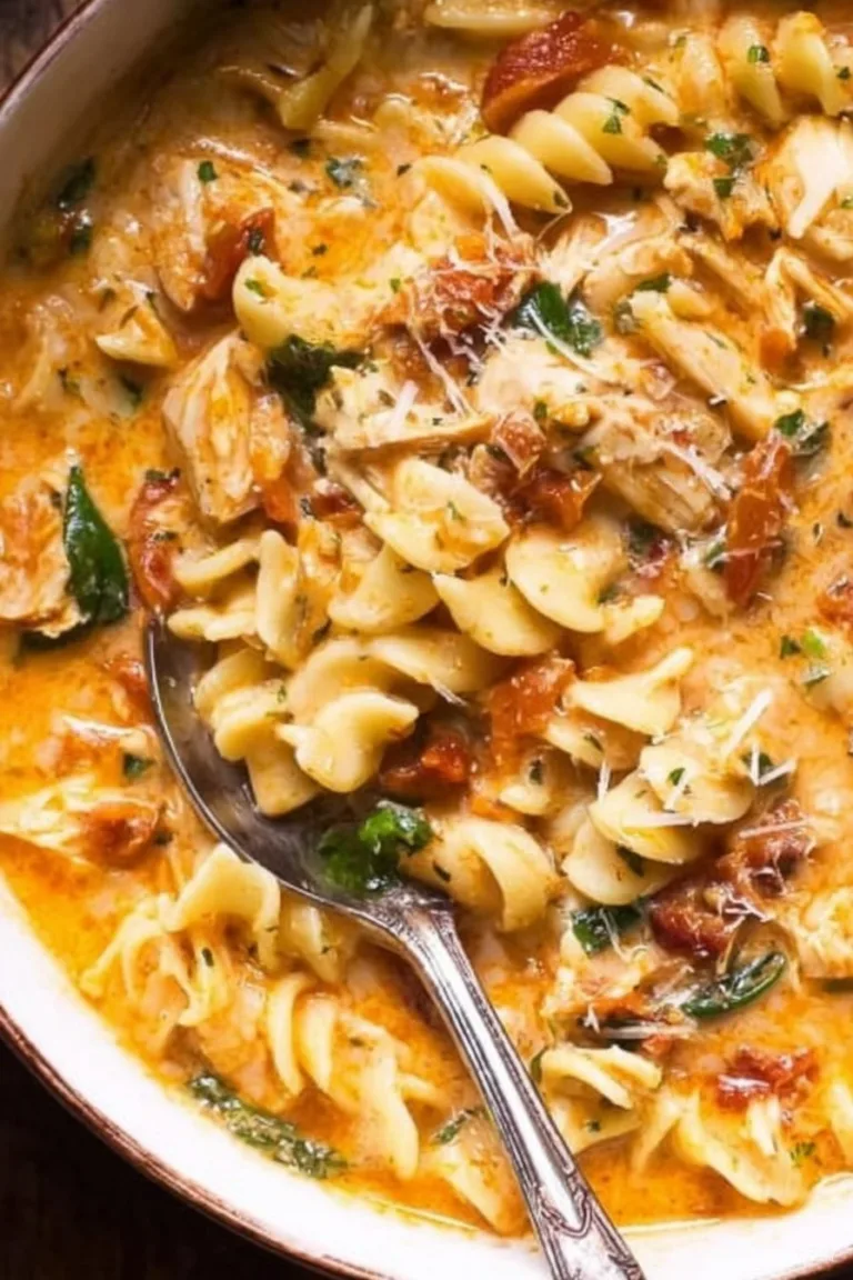 Creamy Tuscan Marry Me Chicken Soup with Noodles
