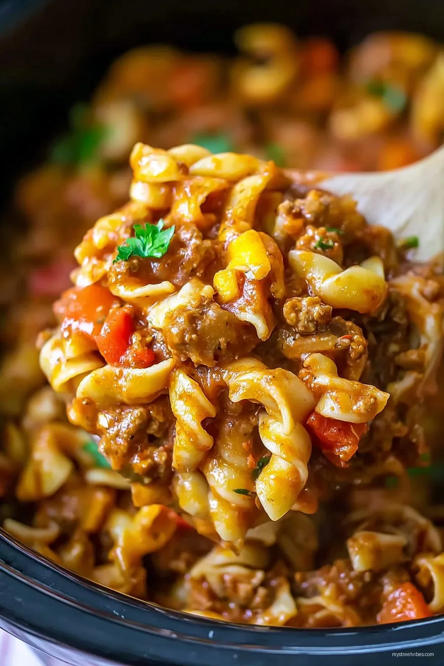 Easy Slow Cooker Taco Pasta