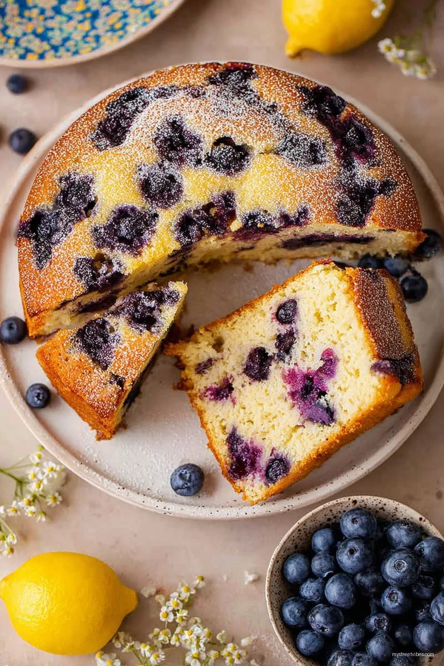 Easy Vegan Lemon Blueberry Cake