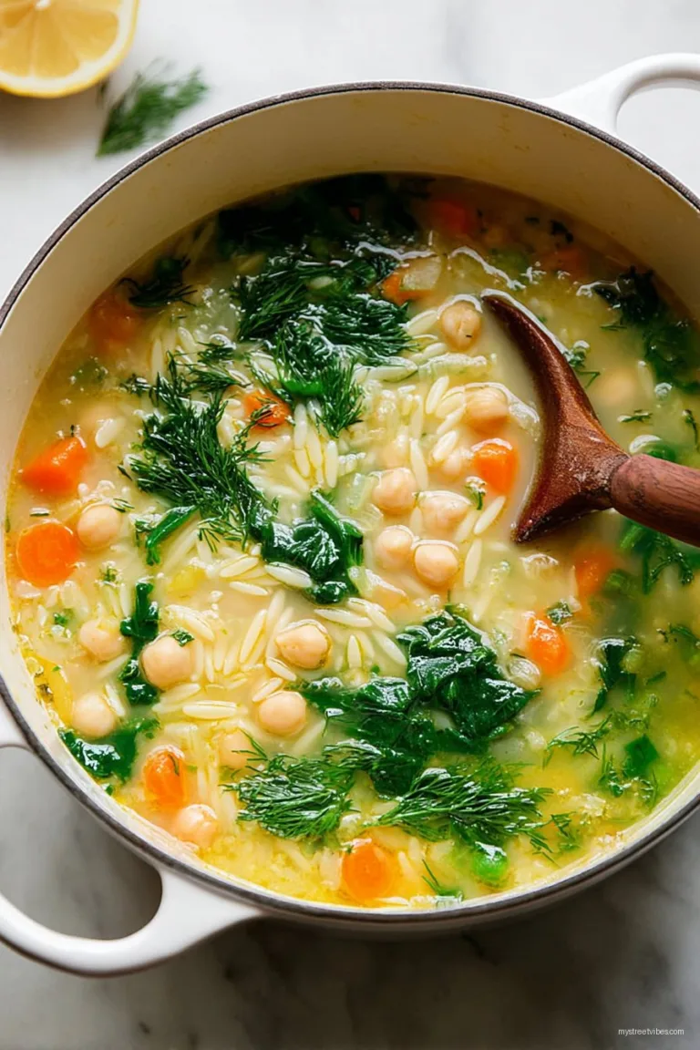 Lemon Chickpea Orzo Soup