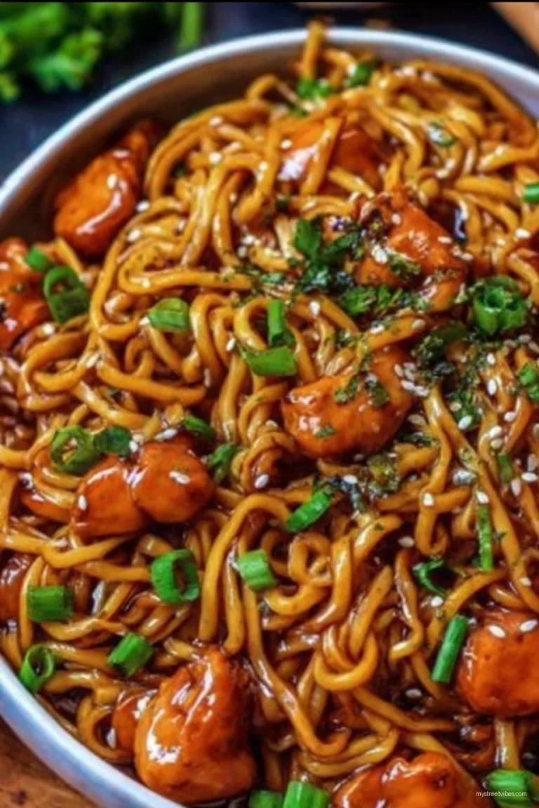Sticky Garlic Chicken Noodles