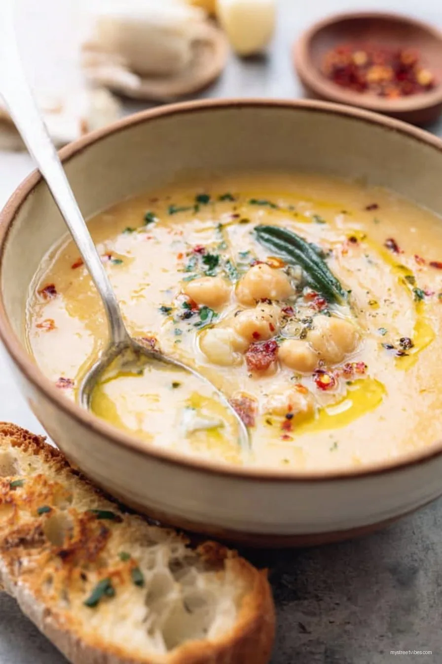 Vegan Garlic Chickpea Soup