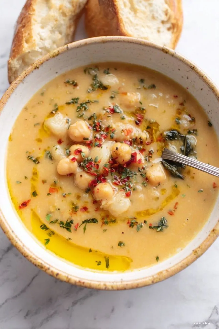 Vegan Garlic Chickpea Soup