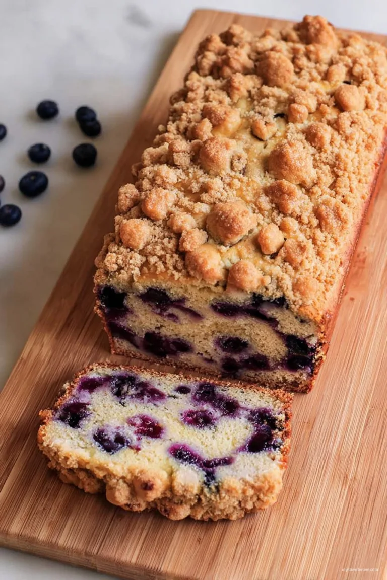 Blueberry Banana Bread with Crumb Topping