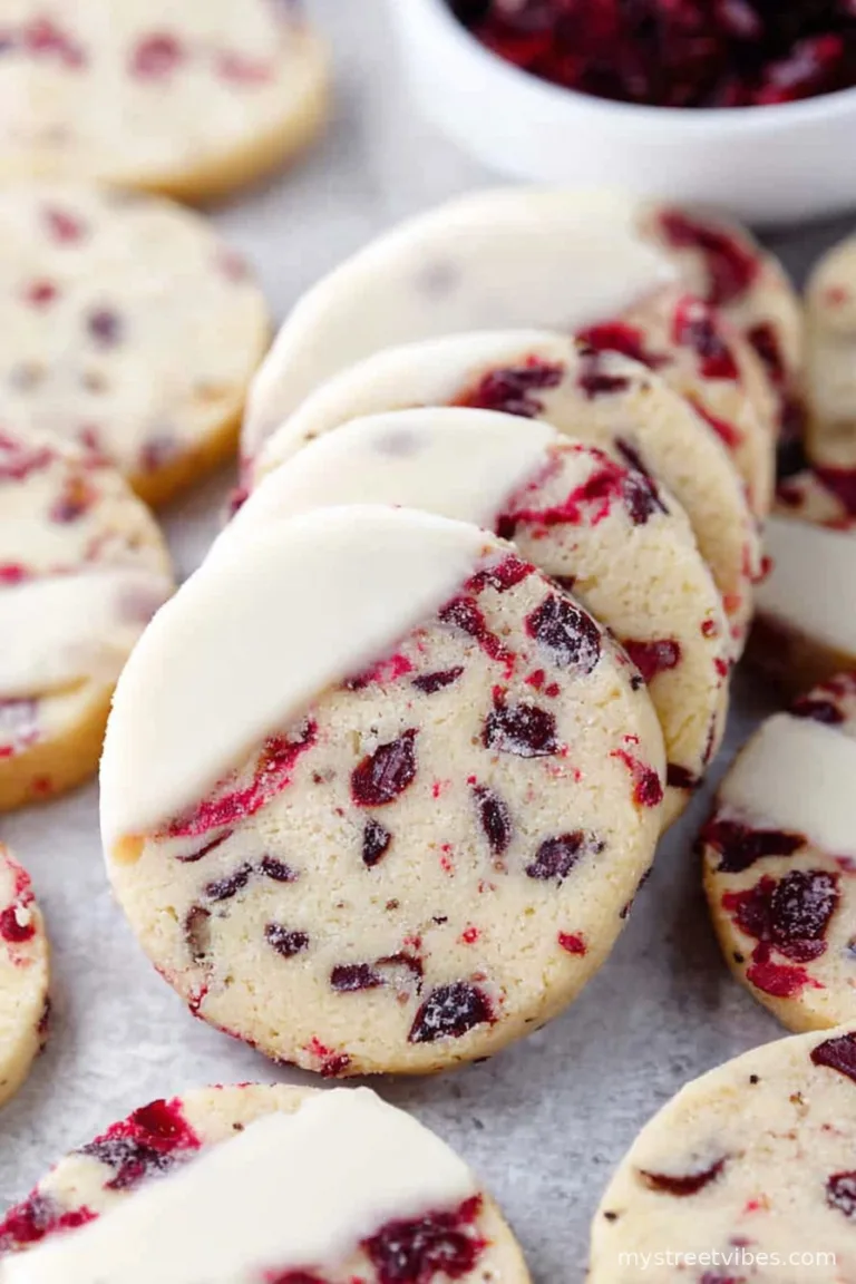 Cranberry Almond Shortbread Cookies