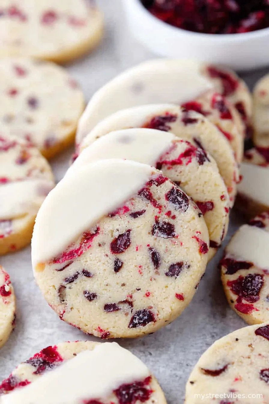 Cranberry Almond Shortbread Cookies