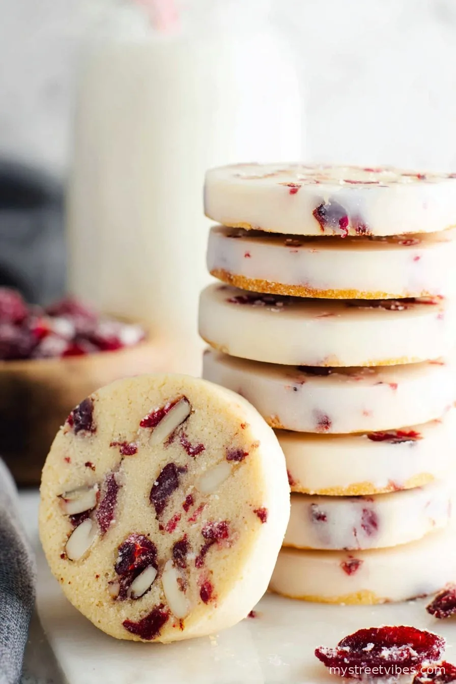 Cranberry Almond Shortbread Cookies
