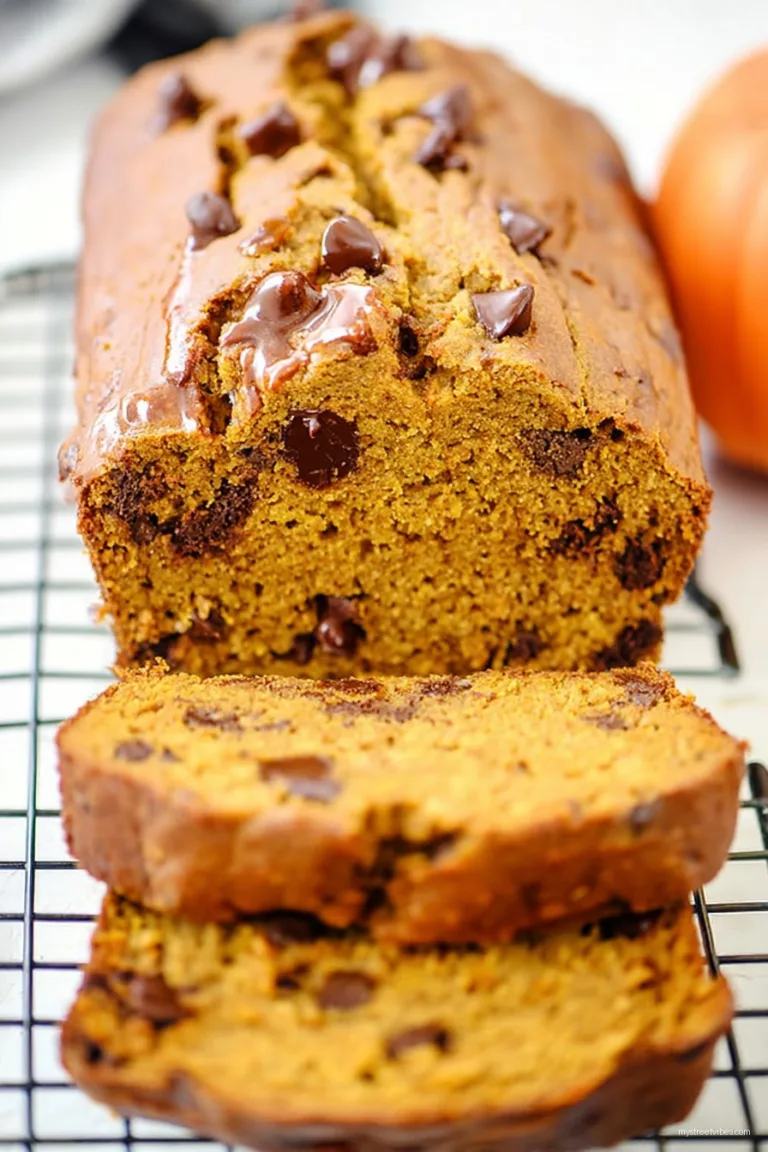 Glazed Chocolate Chip Pumpkin Bread