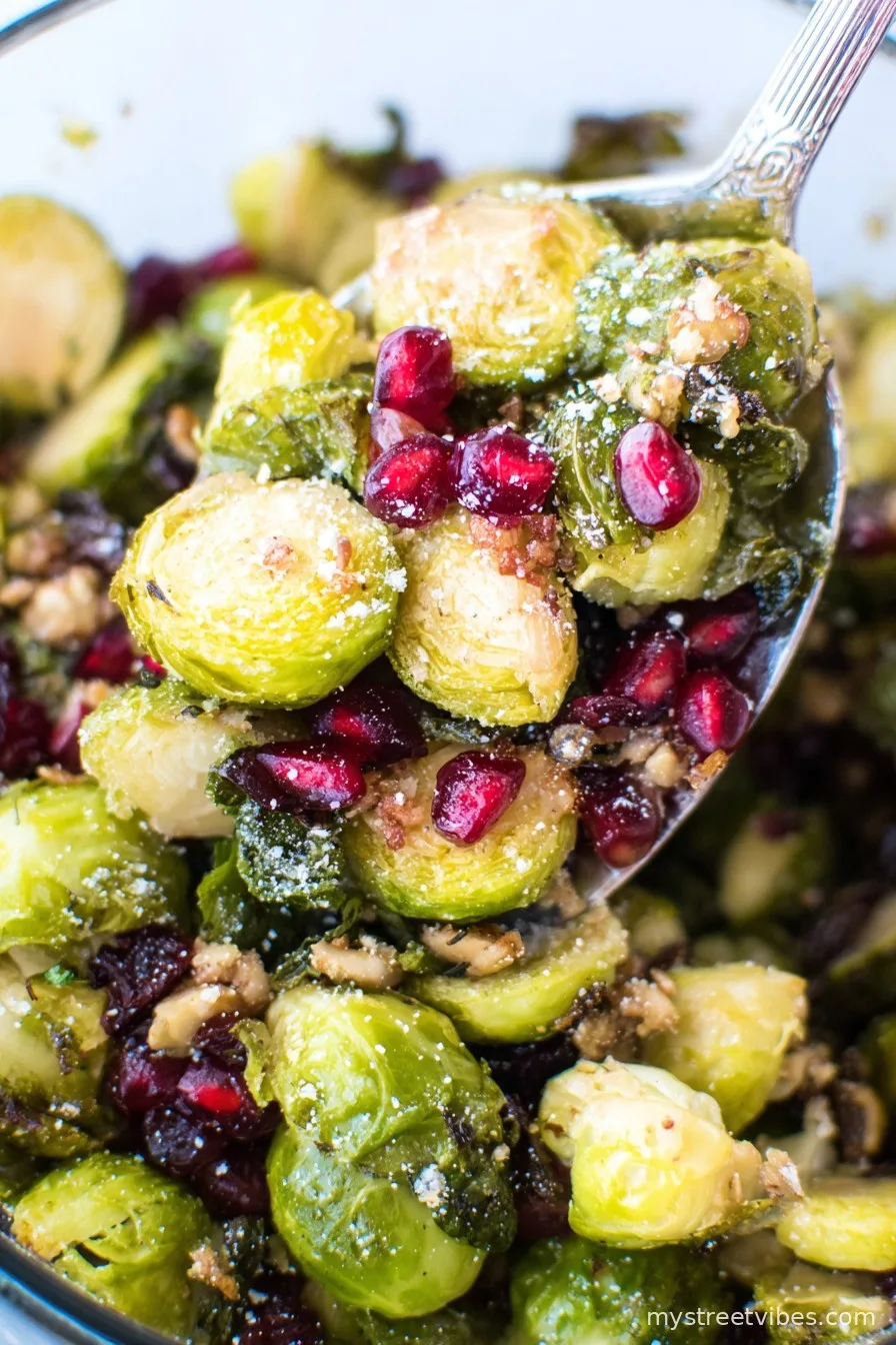 Roasted Brussels Sprouts and Pomegranate Salad