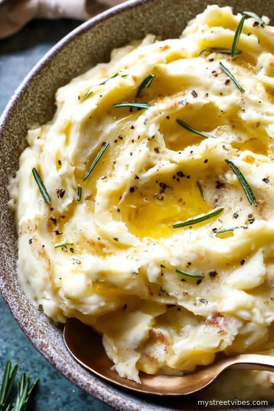 Roasted Garlic Mascarpone Mashed Potatoes