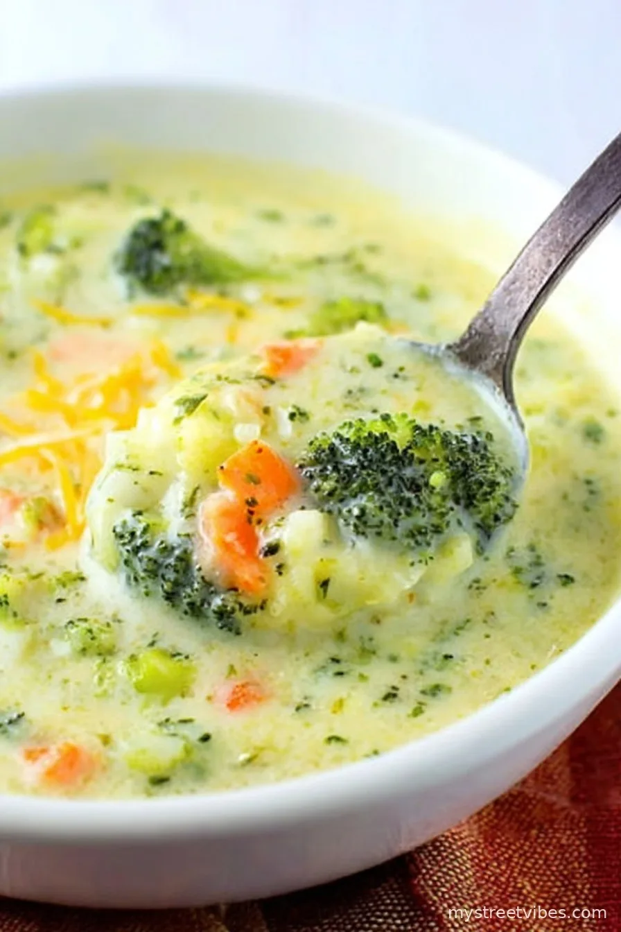 Broccoli, Cauliflower and Cheese Soup