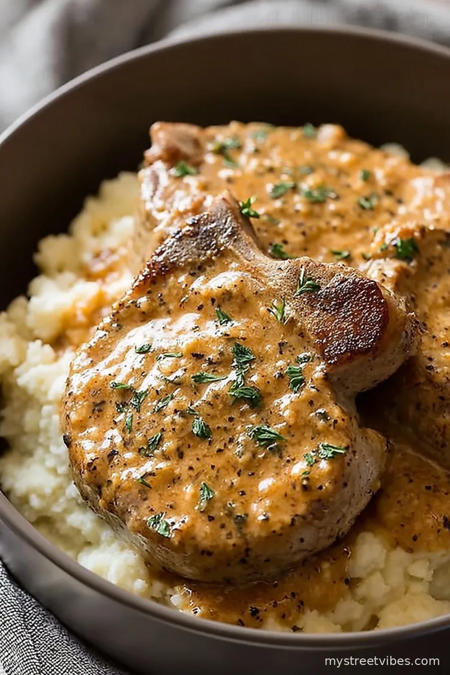Creamy Ransh Slow Cooker Pork Chops