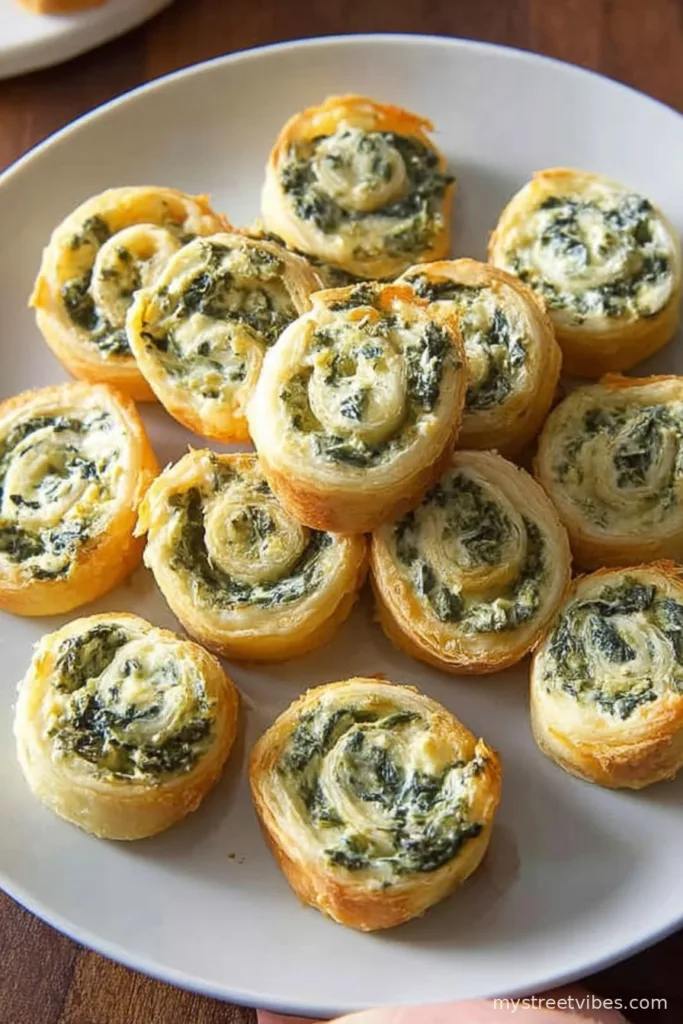 Easy Spinach Dip in Bite-Sized Pinwheels