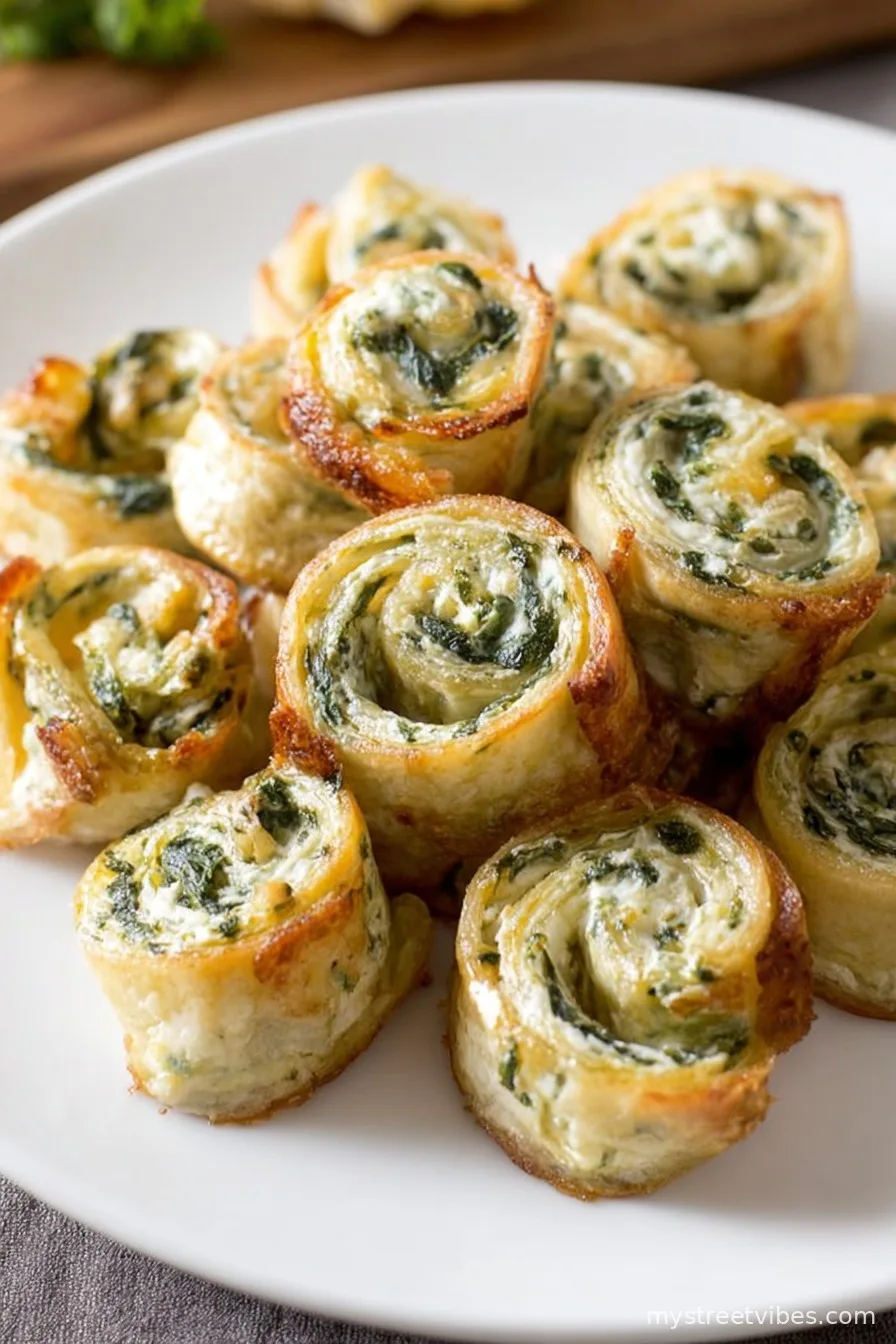 Easy Spinach Dip in Bite-Sized Pinwheels