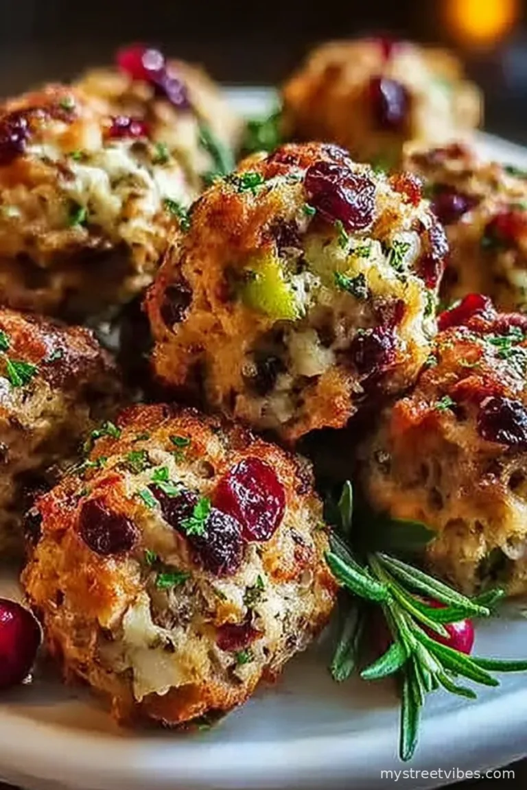 Festive Cranberry Turkey Stuffing Balls
