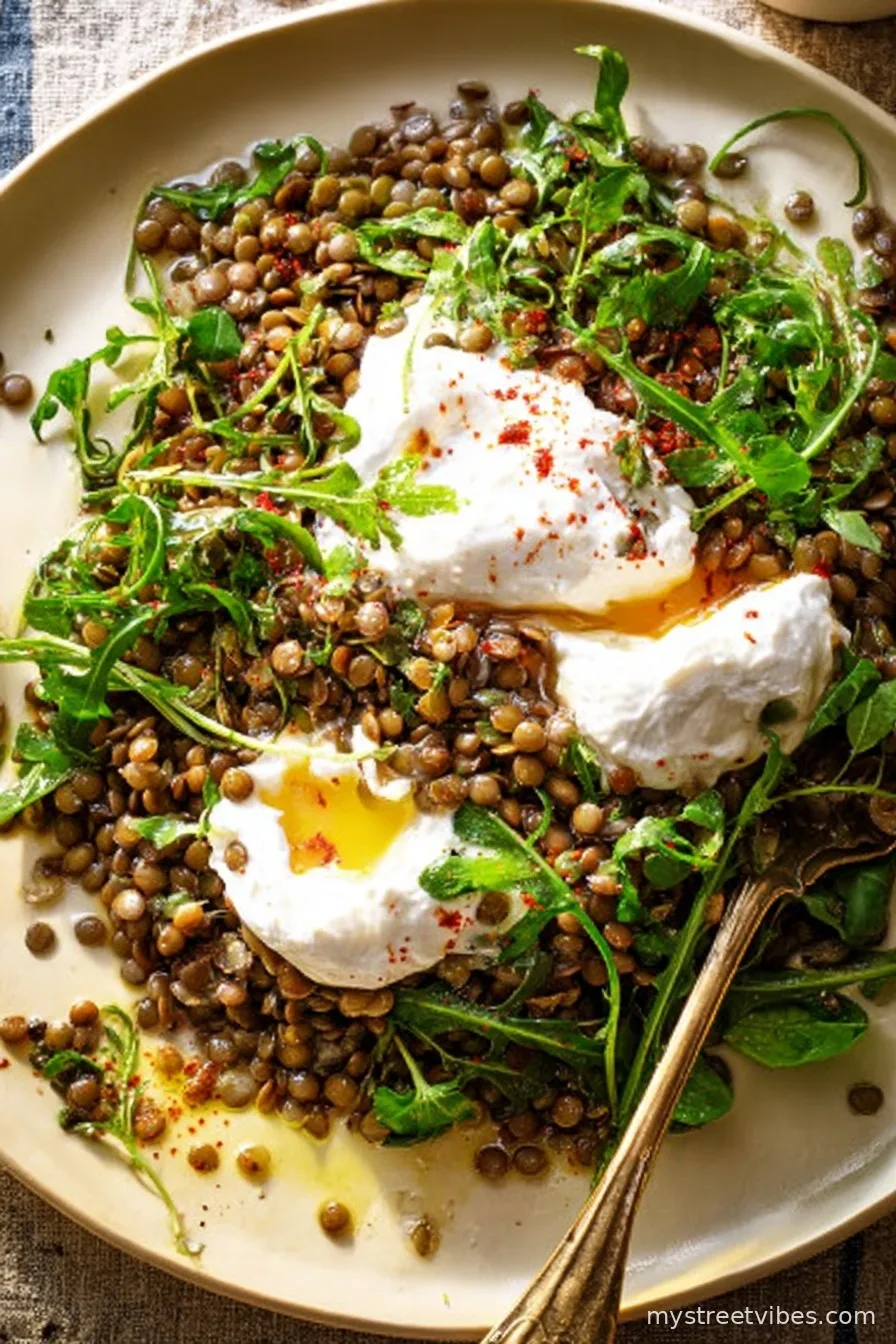 Herby Lentil & Burrata Salad
