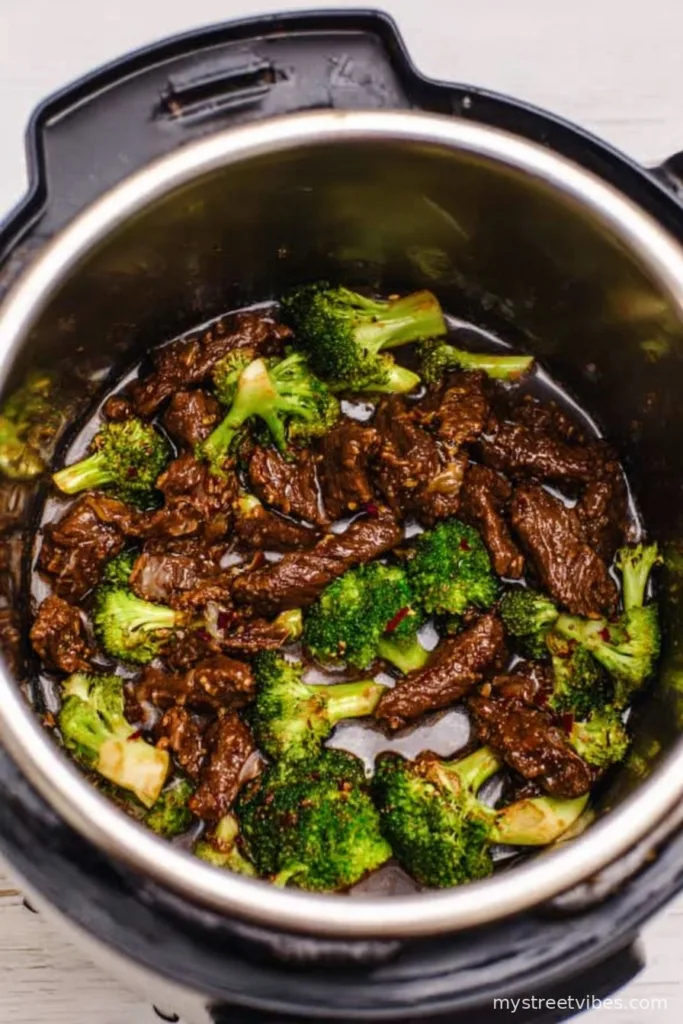 Instant pot beef and broccoli