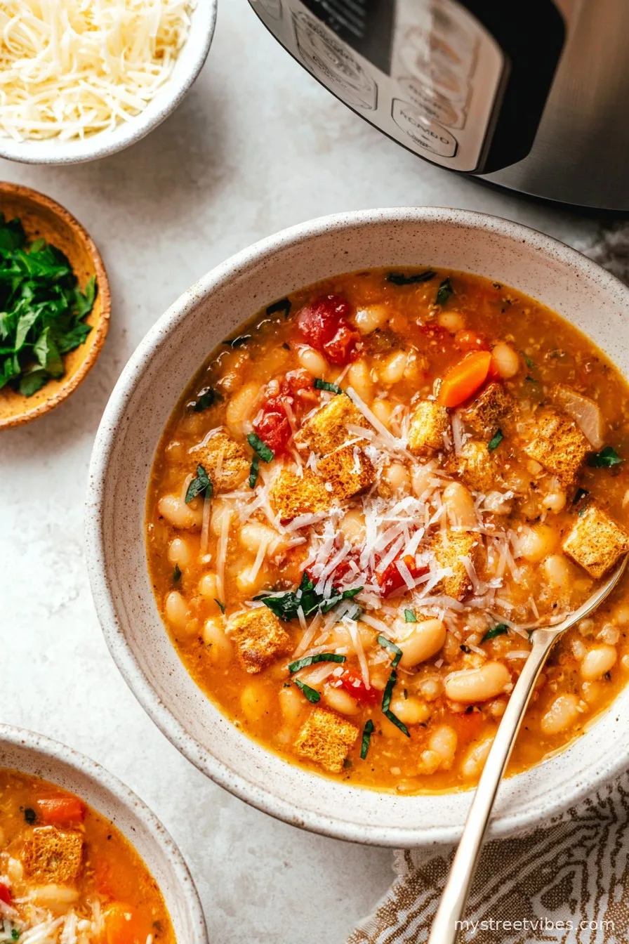 Instant Pot Garlic White Bean Soup