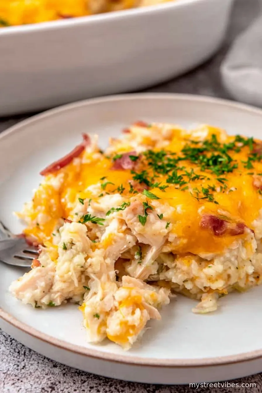 Loaded KETO Chicken Cauliflower Rice Casserole