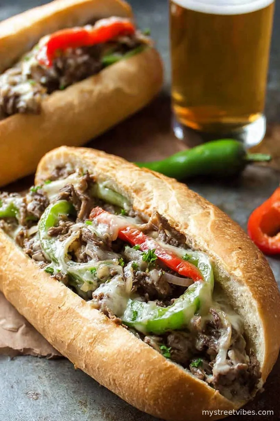 Philly Cheesesteak Recipe with Peppers and Onions
