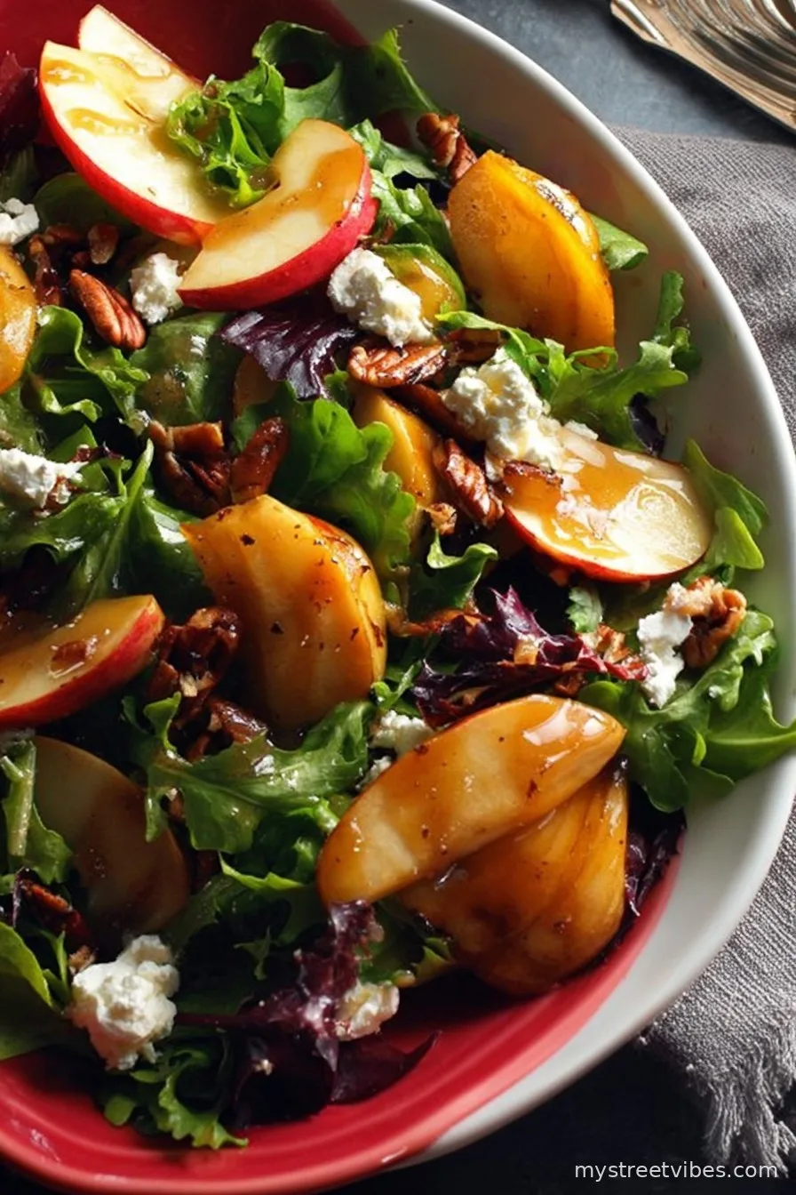 Roasted Apple Salad with Spicy Maple-Cider Vinaigrette