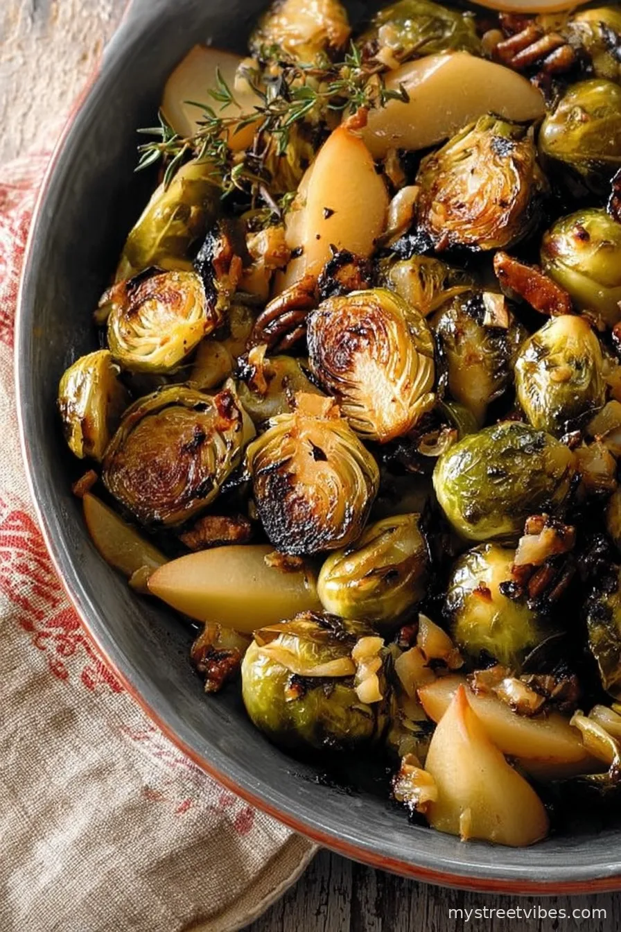 Roasted Brussels Sprouts with Pears