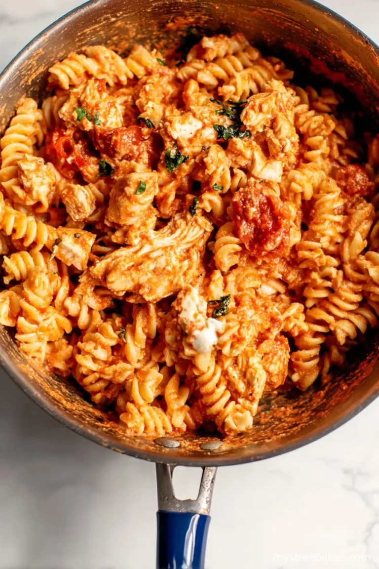 Roasted Tomato, Chicken, and Feta Pasta