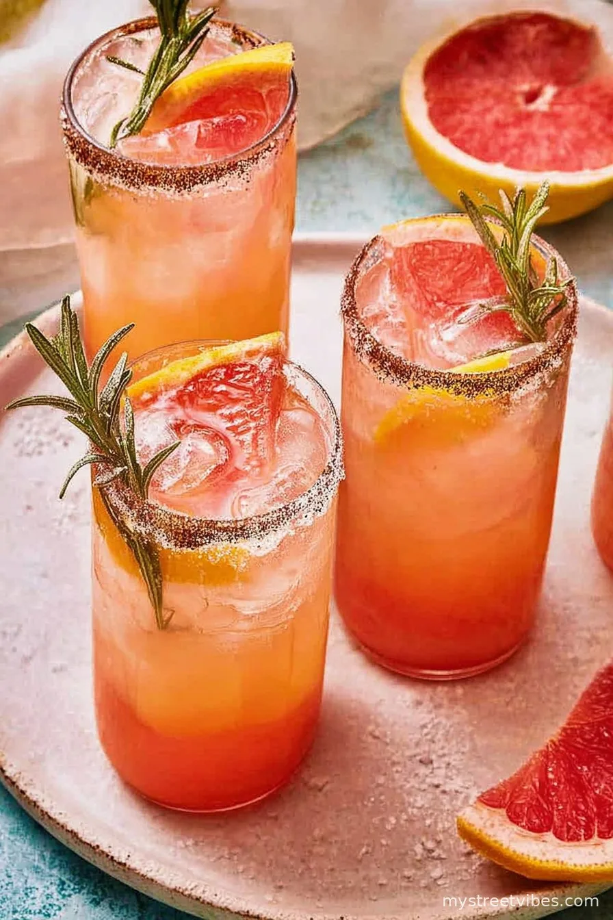 Rosemary Grapefruit Mocktail with a Sumac Salt Rim