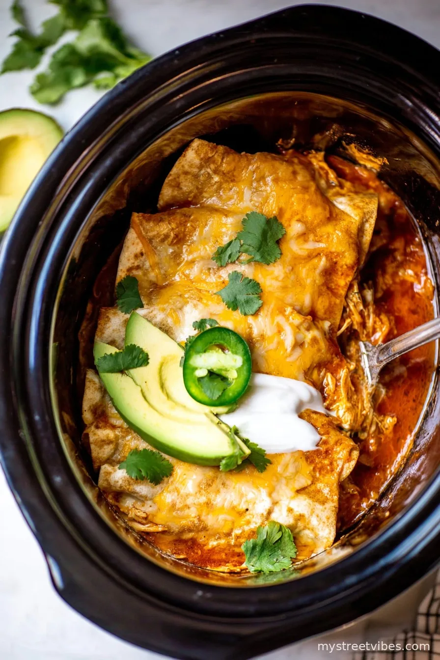 Slow Cooker Chicken Enchiladas