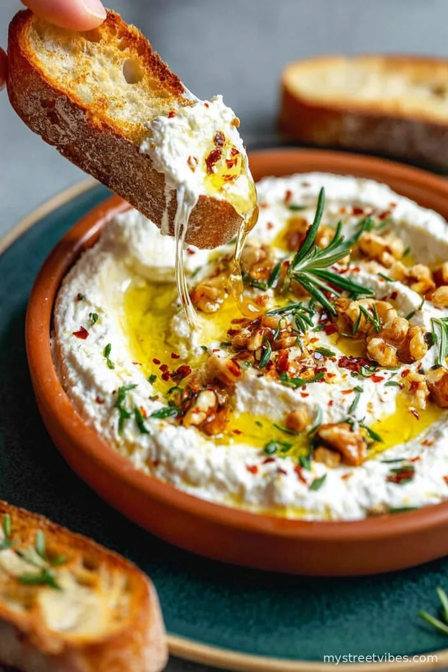 Spicy Ricotta Dip with Hot Honey