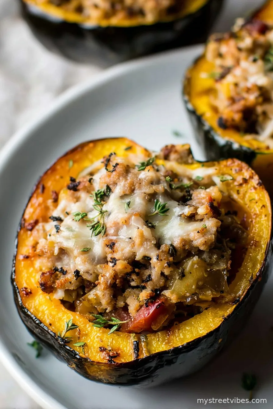 Stuffed Acorn Squash with Sausage