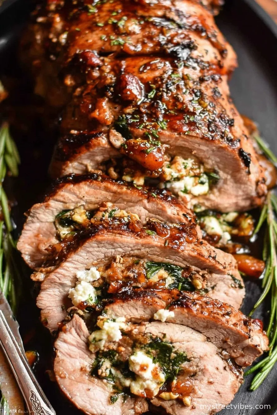 Stuffed Pork Tenderloin with Spinach and Feta