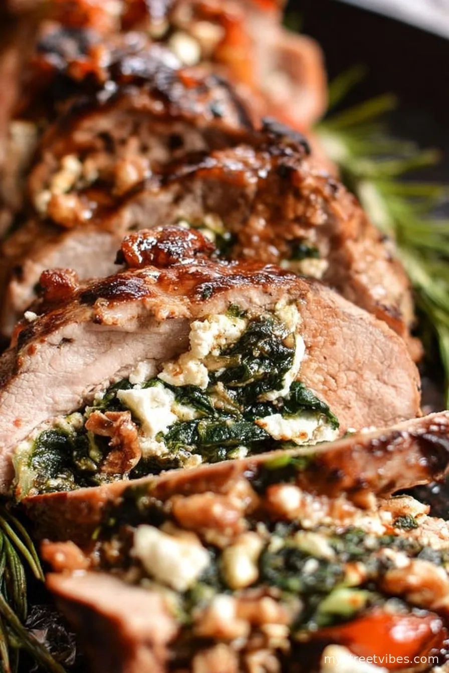 Stuffed Pork Tenderloin with Spinach and Feta