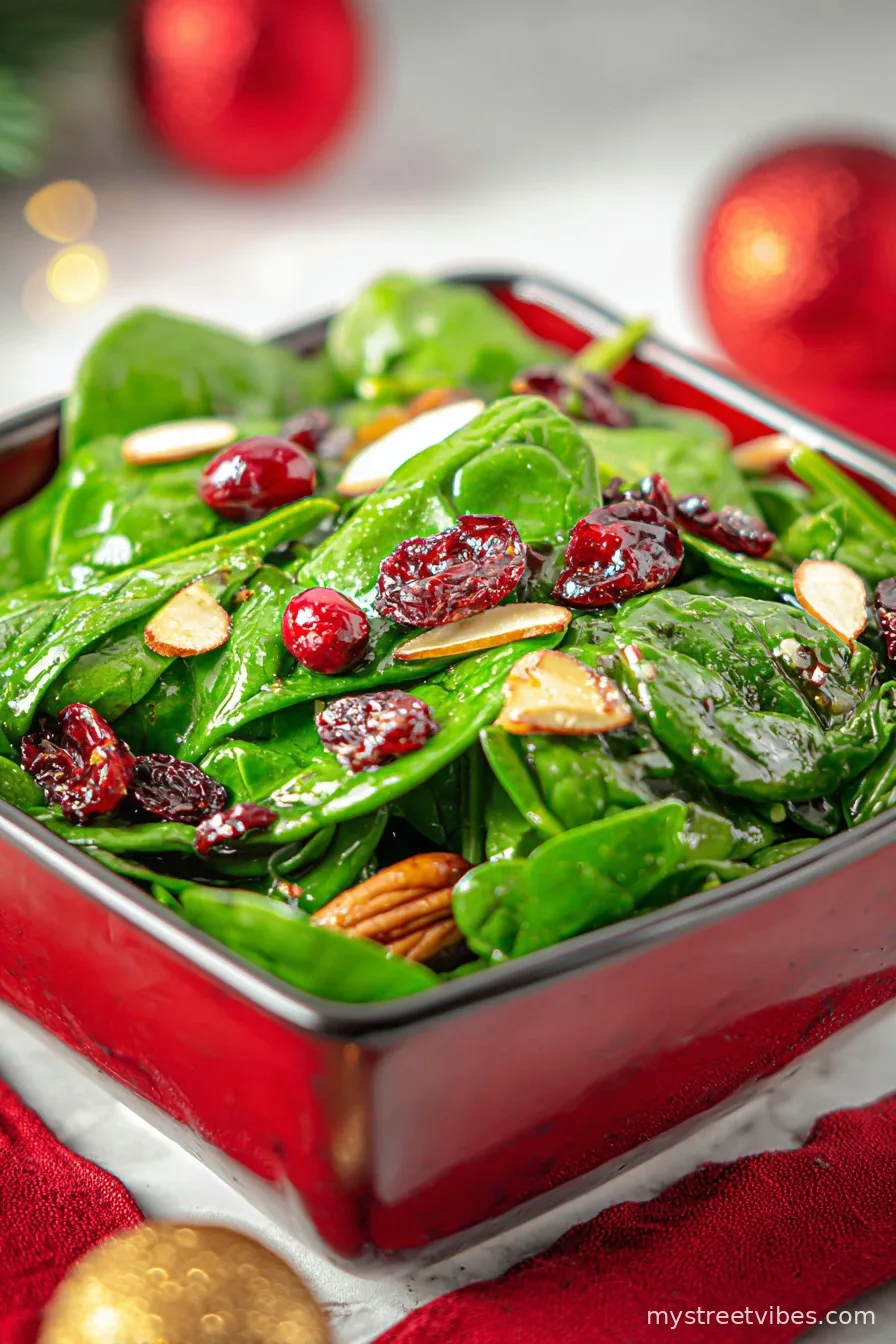 Christmas Cranberry Spinach Salad