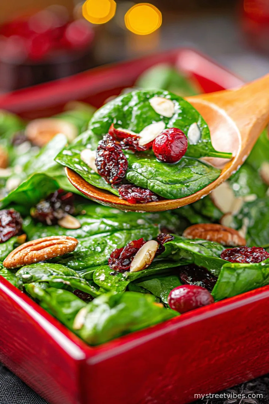 Christmas Cranberry Spinach Salad